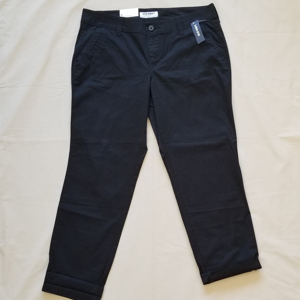 Old Navy Black Cotton Pants 10 NWT